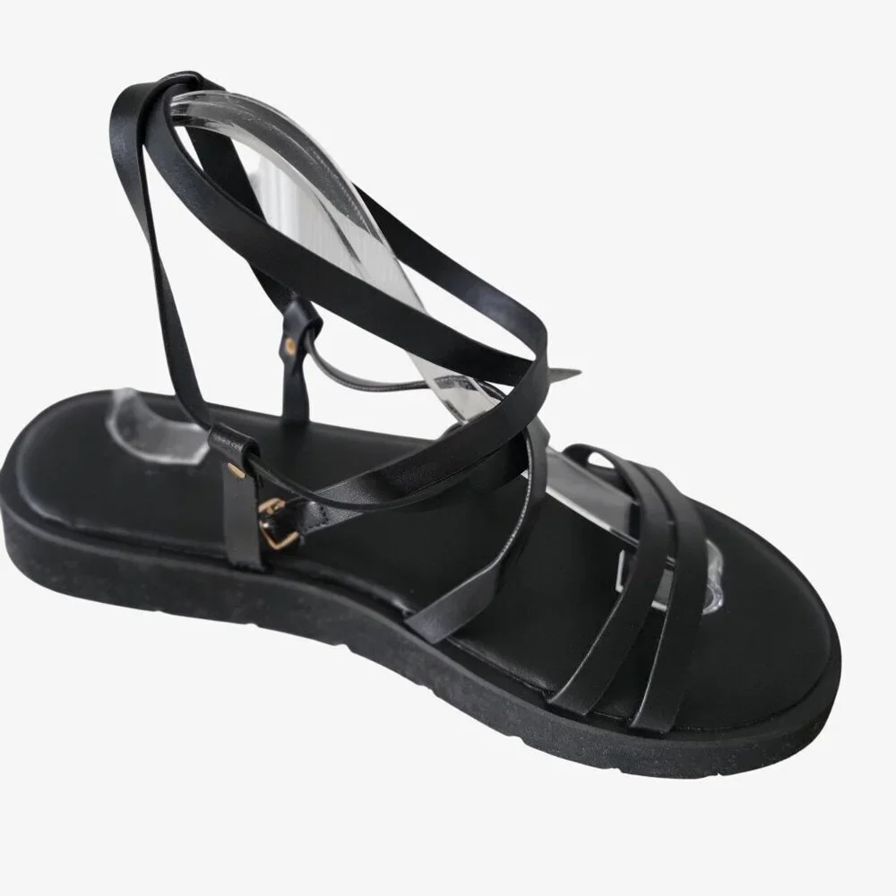 Truffle Collection/ Asos  Ankle Strap Sandals in Black UK6/ US 8- 8.5